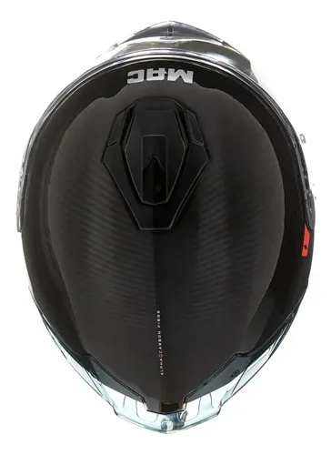 Casco Deportivo Integral Moto Mac 861 Alpha Carbono Rpm Negro Solid Brillante M
