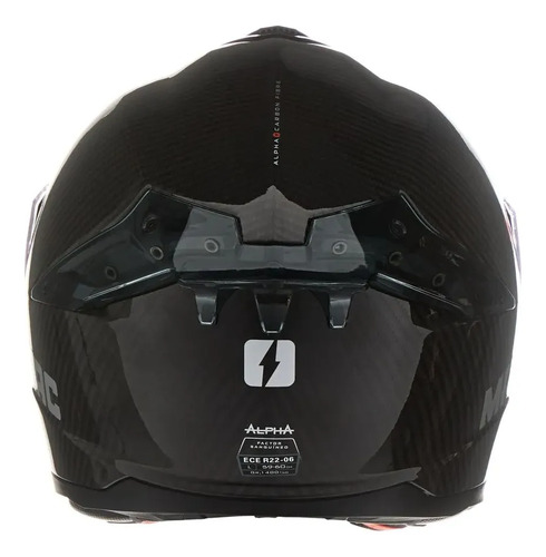 Casco Deportivo Integral Moto Mac 861 Alpha Carbono Rpm Negro Solid Brillante M