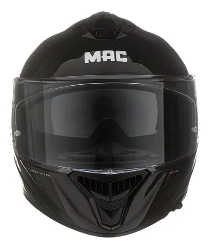 Casco Deportivo Integral Moto Mac 861 Alpha Carbono Rpm Negro Solid Brillante Xl