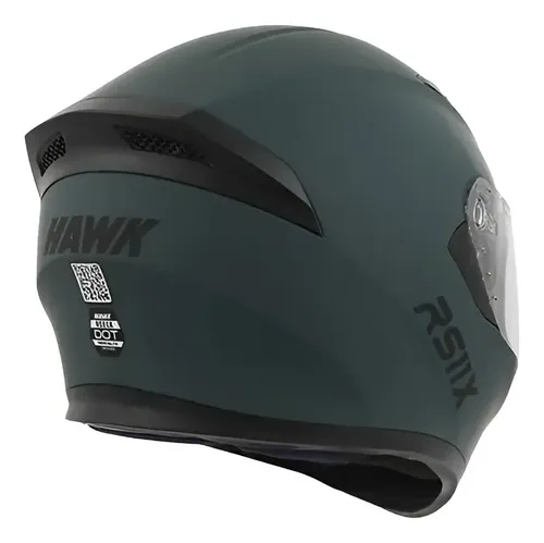 Casco Integral Moto Hawk Rs11x Doble Visor Rpm Verde Petroleo Solid Mate L