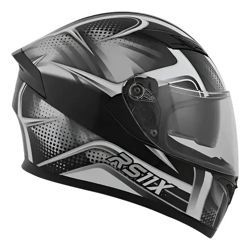 Casco Integral Moto Hawk Rs11x Doble Visor Rpm Gris Spike Brillante L