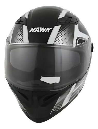 Casco Integral Moto Hawk Rs11x Doble Visor Rpm Gris Spike Brillante Xl