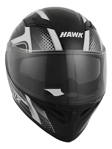 Casco Integral Moto Hawk Rs11x Doble Visor Rpm Gris Spike Brillante Xl
