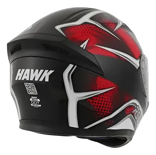 Casco Integral Moto Hawk Rs11x Doble Visor Rpm Rojo Spike Brillante L