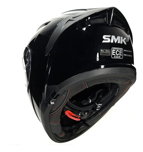 Casco Moto Integral Smk Typhoon Doble Visor Rpm Negro Classic Brillante L