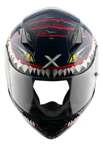 Casco Moto Integral Axor Hunter Aleron Rpm Azul/blanco Shark Brillante L