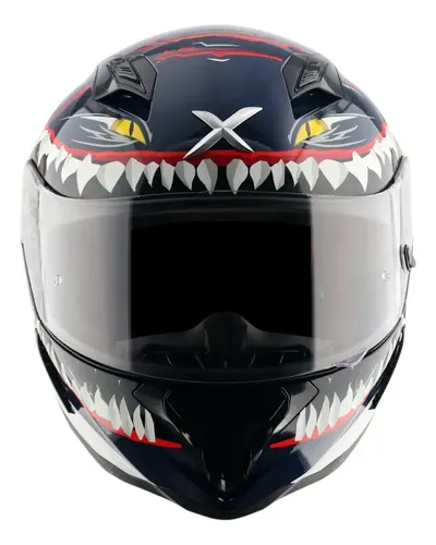 Casco Moto Integral Axor Hunter Aleron Rpm Azul/blanco Shark Brillante L
