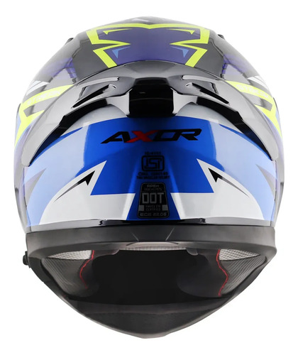 Casco Moto Integral Axor Apex Doble Visor Rpm Negro/azul Streak Brillante Xl