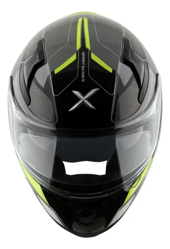 Casco Moto Integral Axor Apex Doble Visor Rpm Negro/amarillo Turbine Mate Xl