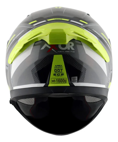 Casco Moto Integral Axor Apex Doble Visor Rpm Negro/amarillo Turbine Mate L