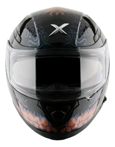 Casco Moto Integral Axor Apex Doble Visor Rpm Negro/dorado Trace Brillante M