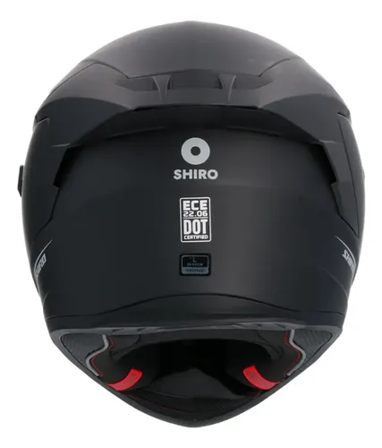 Casco Integral Shiro Raptor Doble Visor Con Alerón Rpm Negro Monocolor Mate L