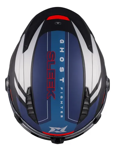 Casco Moto Rebatible Axxis Ghostfighter Doble Visor Rpm Azul/gris Sleek B7 Brillante M