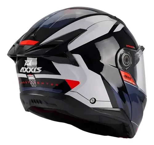 Casco Moto Rebatible Axxis Ghostfighter Doble Visor Rpm Azul/gris Sleek B7 Brillante S