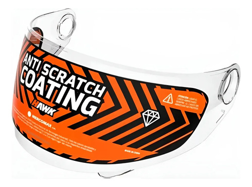 Visor Cristal Casco Hawk Junior X Antirayones Rpm Transparente