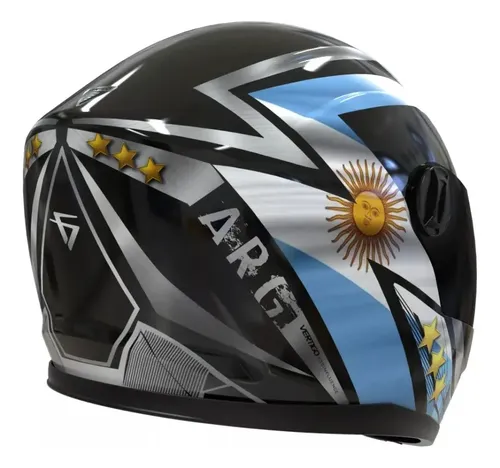 Casco Moto Integral Vertigo V32 Influence Argentina Rpm Negro Argentina Brillante Xl