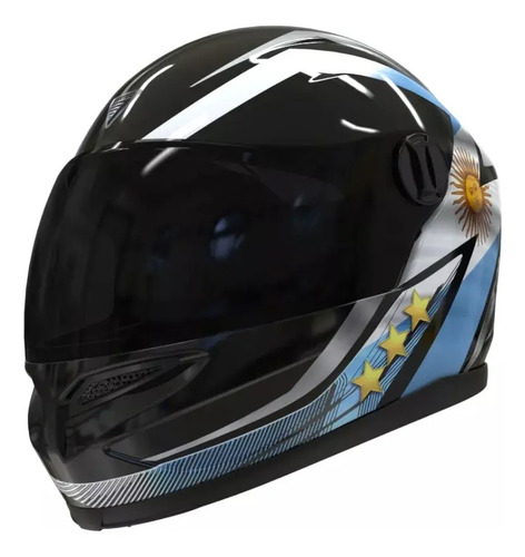 Casco Moto Integral Vertigo V32 Influence Argentina Rpm Negro Argentina Brillante Xl