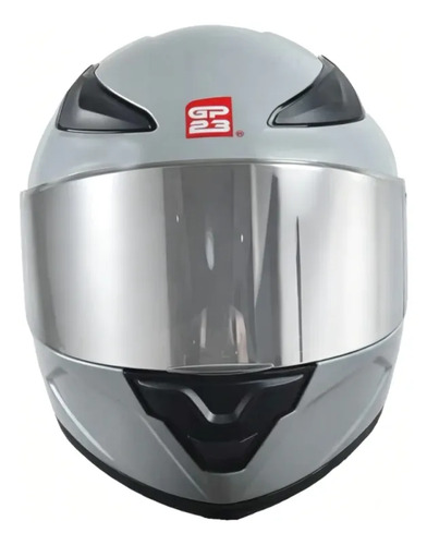 Casco Moto Integral Gp23 Raptor + Visor Transparente Rpm Gris Ws-609 Brillante L