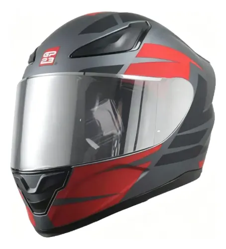 Casco Moto Integral Gp23 Raptor + Visor Transparente Rpm Rojo Ws-609 Mate M