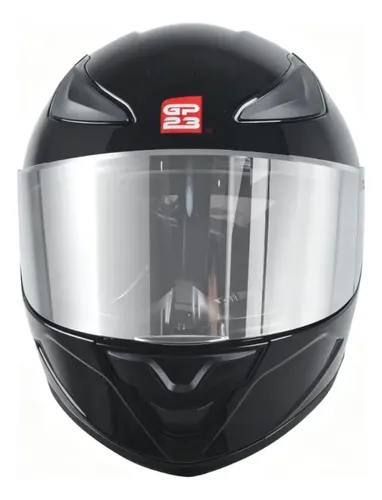 Casco Moto Integral Gp23 Raptor + Visor Transparente Rpm Negro Ws-609 Brillante L