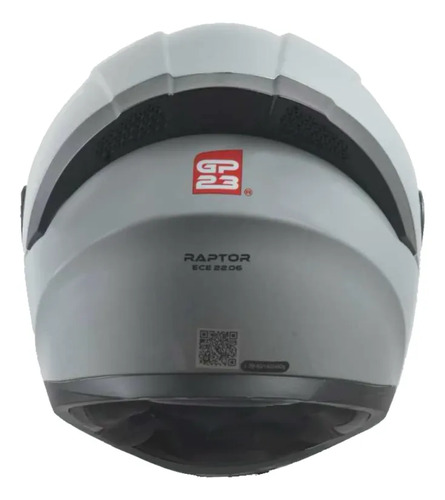 Casco Moto Integral Gp23 Raptor + Visor Transparente Rpm Gris Ws-609 Brillante Xxl