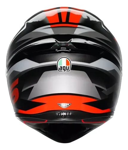 Casco Moto Integral Agv K1 S Alerón Integrado Rpm Negro/gris/rojo Brillante Fastlap Brillante Xxl