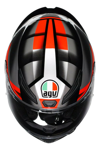 Casco Moto Integral Agv K1 S Alerón Integrado Rpm Negro/gris/rojo Brillante Fastlap Brillante S