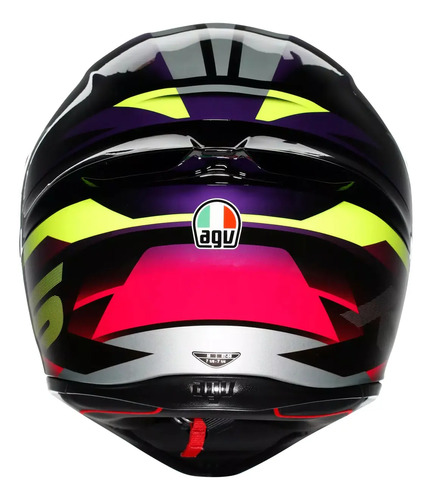 Casco Moto Integral Agv K1 S Alerón Integrado Rpm Negro/violeta/rosa Brillante Fastlap Brillante L