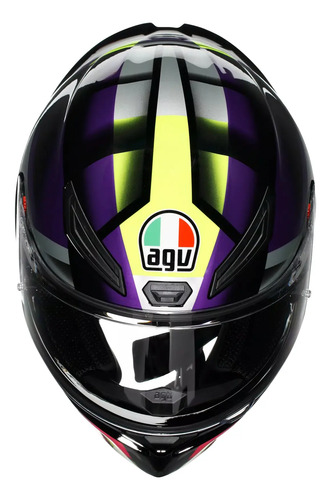 Casco Moto Integral Agv K1 S Alerón Integrado Rpm Negro/violeta/rosa Brillante Fastlap Brillante L