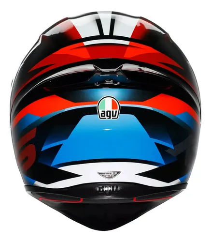 Casco Moto Integral Agv K1 S Alerón Integrado Rpm Negro/azul/rojo Brillante Fastlap Brillante S