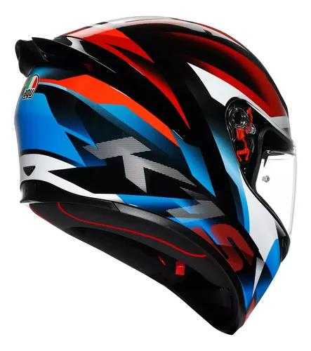 Casco Moto Integral Agv K1 S Alerón Integrado Rpm Negro/azul/rojo Brillante Fastlap Brillante S