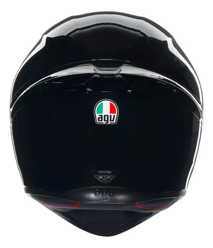 Casco Moto Integral Agv K1 S Alerón Integrado Rpm Negro Solid Brillante Xxl