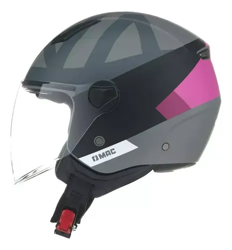 Casco Abierto Moto Mac Of721 Beat Rpm Gris/rosa Nova Mate L