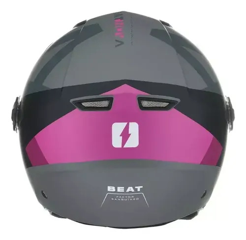 Casco Abierto Moto Mac Of721 Beat Rpm Gris/rosa Nova Mate L