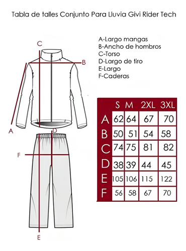 Piloto Lluvia Moto Conjunto Traje Givi Rider Tech Rpm Gris/rojo M