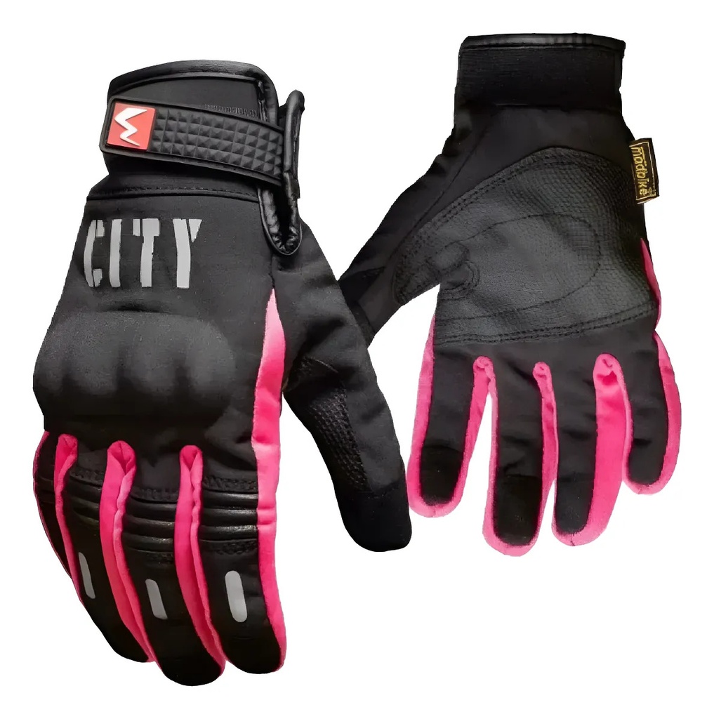 [GNT022-RO-S] Guantes de Moto Tactiles de Neoprene con Proteccion para Dama