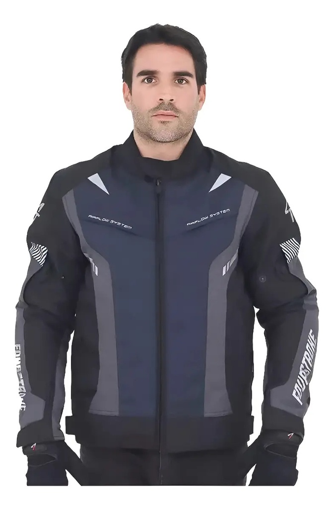 [48211043XL090] Campera Moto Warrior Waterproof Jacket 4t Fourstroke Rpm Azul Oscuro V2 Xxxl