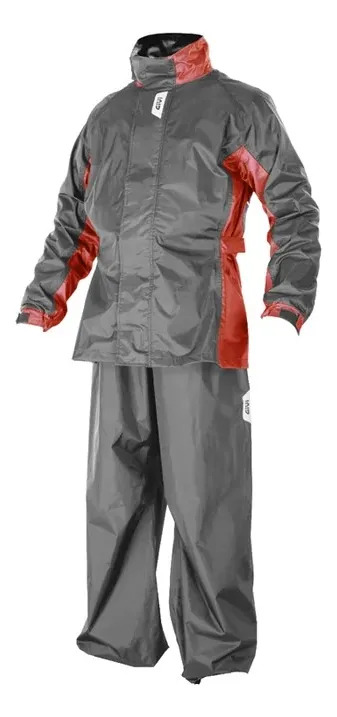 [RRS06-R.M] Piloto Lluvia Moto Conjunto Traje Givi Rider Tech Rpm Gris/rojo M