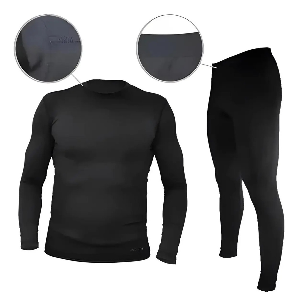 Conjunto Primera Piel Calza Y Remera Térmica  (L, LISA)