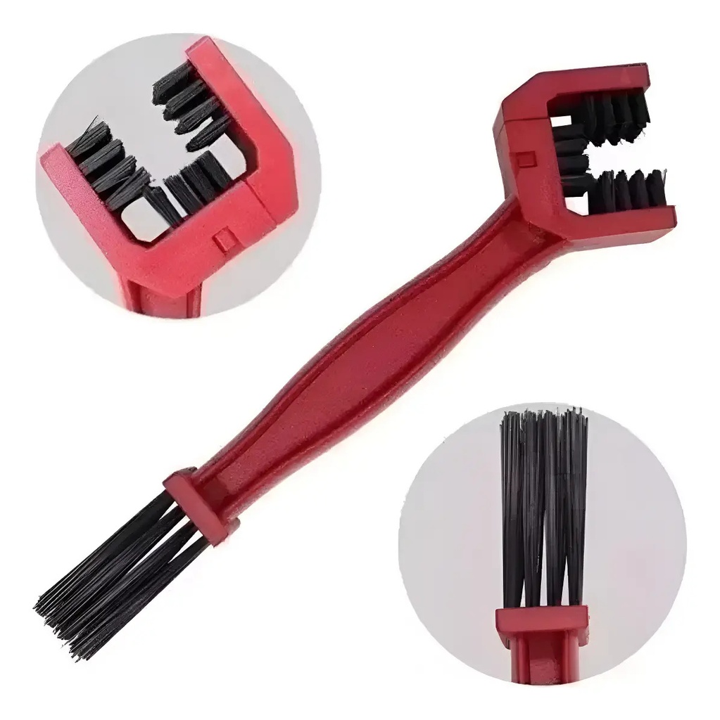 [1001/00037-038] Cepillo De Limpieza De Cadenas De Transmisión Moto Bicicleta Rojo (Rojo)