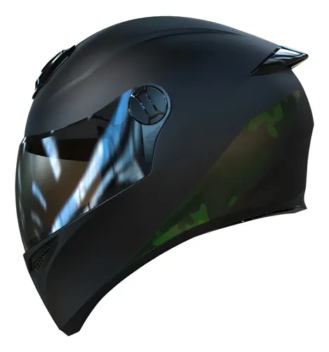 [48NF1] Casco Integral Vertigo V50 Camuflado Dark Full + Aleron Rpm