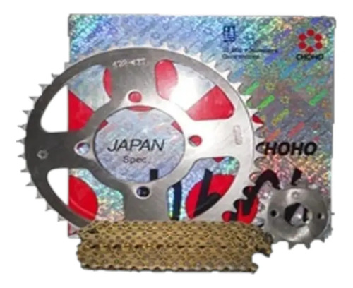 [HK025.HH17] Kit Transmision Choho Honda Cg Titan 150 Dorada Rpm925 Gris