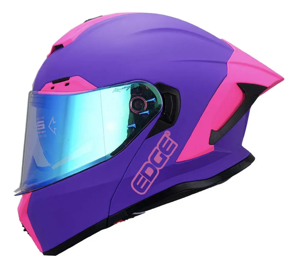 [0W5CR] CASCO REBATIBLE/FLIP UP HELMET EDGE SOLID MATT PURPLE PINK (S)