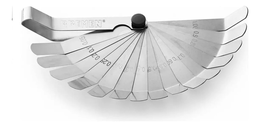 Sondas De Regulacion De Valvulas Curvas Bremen 0,05 a 1,00 Mm x 16 Piezas