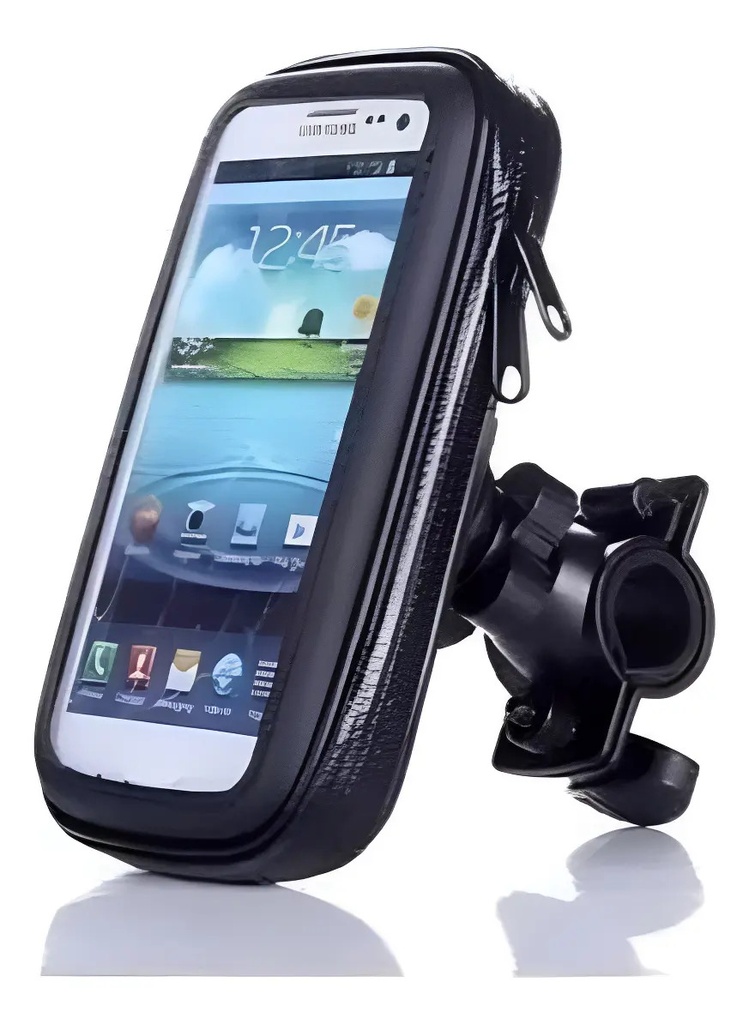 Porta Celular Gps Con Soporte Moto Bicicleta Impermeable Rpm Negro