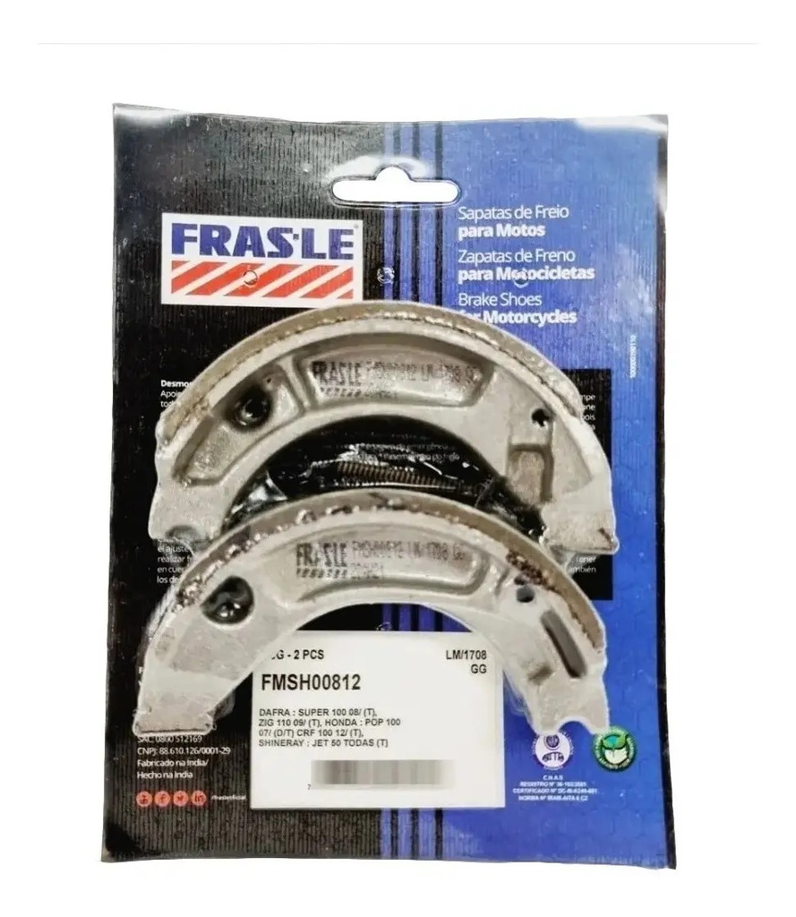 [10812] Zapata Freno Frasle Honda Xr 150 Xr 125 Biz Smash Cruzado 