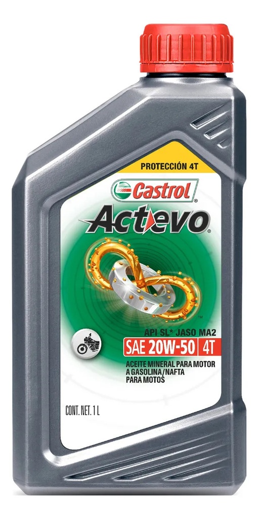 [810300000687] Aceite Castrol Actevo 4t 20w 50 Moto Lub Mineral 1 L