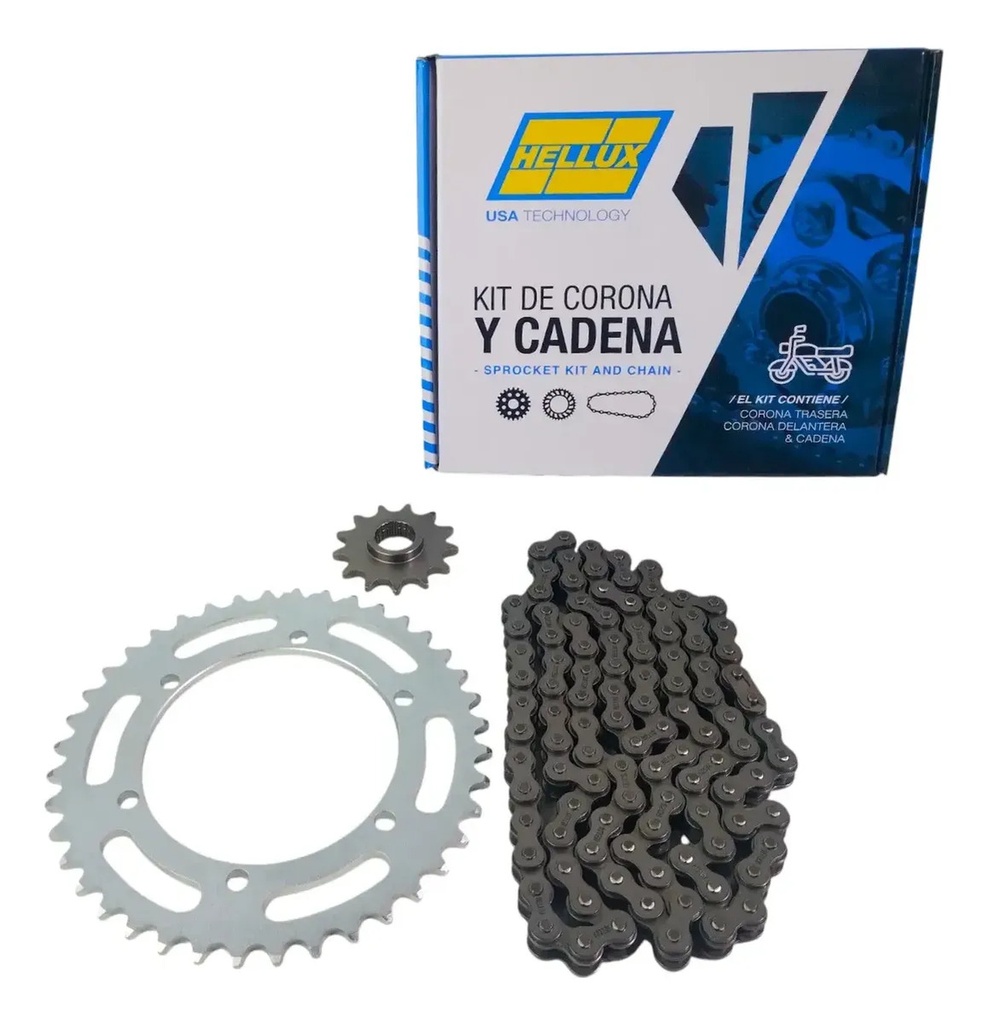 [HEYAM1340520CC] Transmision Yamaha Xtz 250 Piñon Y Corona Con Cadena Gris