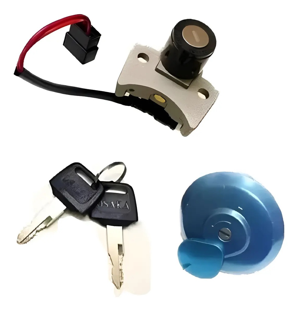 [MOT-LLAV250] Kit de Cerradura 2 Cables (Contacto y Tapa de Tanque) Honda CG Titan 150 New