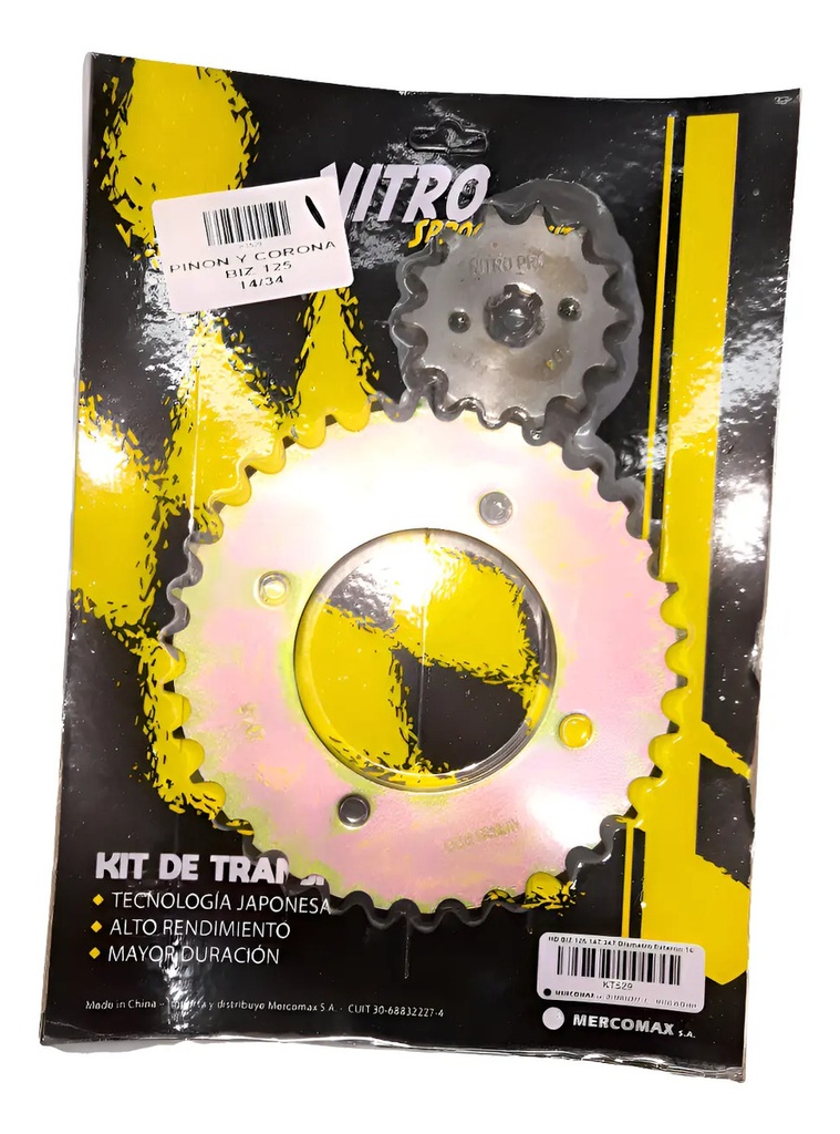 [KT529] Kit Piñon y Corona Nitro Pro 14/34T Honda Biz 125